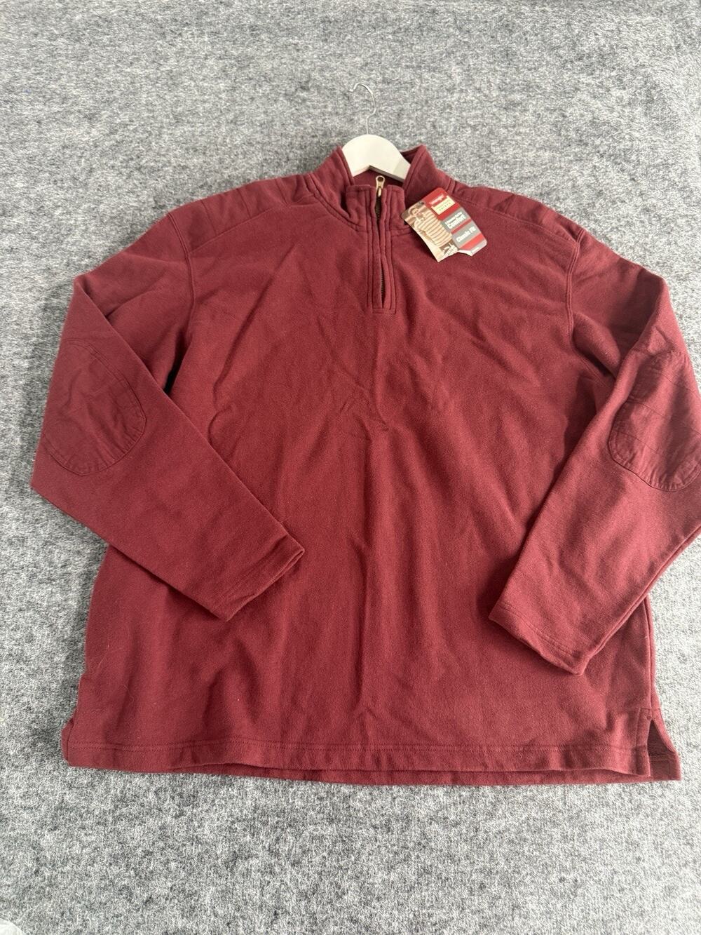 Wrangler Sweater Men's XL Red Elbow Patches Pullover Sweatshirt Zip Neck N228